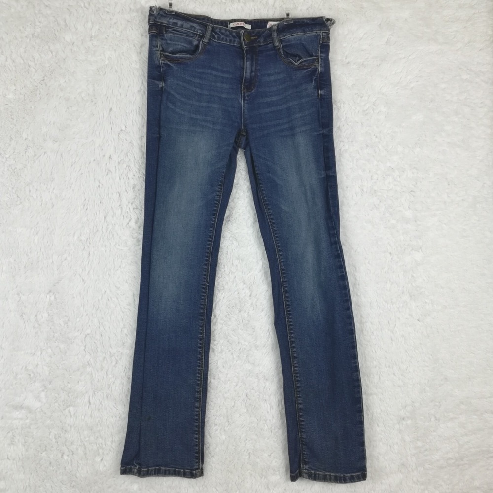 Camaieu Jeans Womens  Straight Slim Leg Denim Blue Medium Wash Juniors 7